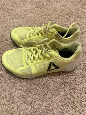 Reebok Yellow Mesh Athletic Sneakers